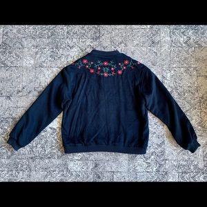 FRNCH Floral Embroidered Bomber Jacket